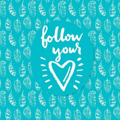 Pitaara Box 76.2 cm Follow Your Heart Unframed Glossy PVC Vinyl Wall Sticker Decal Self Adhesive Sticker(Pack of 1)