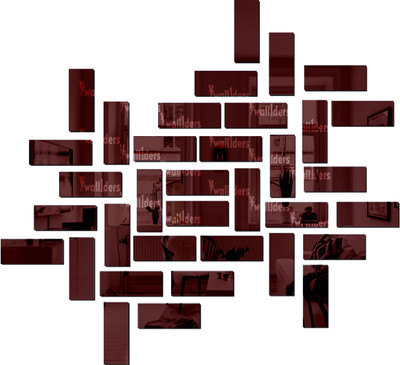 wall1ders 60 cm Rectangle35Brown_WFLP Self Adhesive Sticker(Pack of 35)