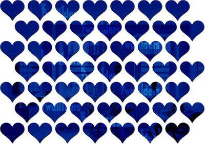 wall1ders 5 cm 50heartBlue_WFLP Self Adhesive Sticker(Pack of 50)