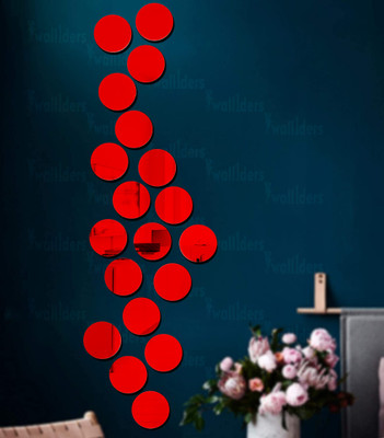 wall1ders 50 cm Circle20Red_WFLP Self Adhesive Sticker(Pack of 20)