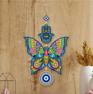 SK PARO Butterfly Evil Eye Hanging for House/ Positive Vibes/Hamsa Hand(multi)