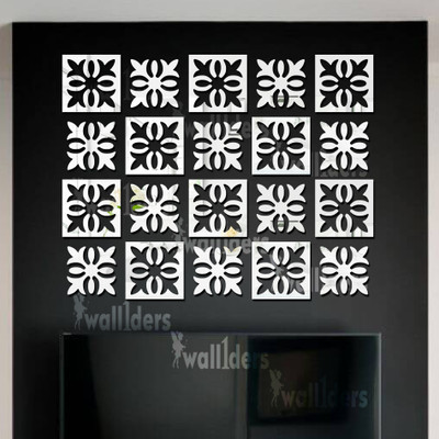 wall1ders 76 cm AttractivepatternSilver20_WFLP Self Adhesive Sticker(Pack of 20)