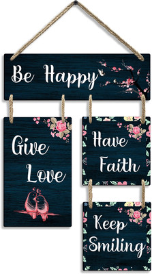 Suveharts Love Quote Wooden Wall Hangings | Home Decoration Items - 4-0042(16 cm X 16 cm, Black)