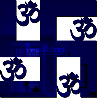 wall1ders 20 cm BigswasatikBlue_WFLP Self Adhesive Sticker(Pack of 1)