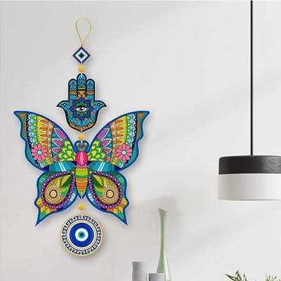 SK PARO Butterfly Evil Eye Hanging for House/ Positive Vibes/Hamsa Hand (multi)(Multicolor)