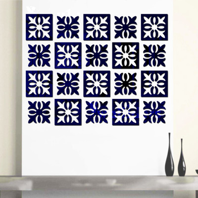 wall1ders 76 cm AttractivepatternBlue20_WFLP Self Adhesive Sticker(Pack of 20)