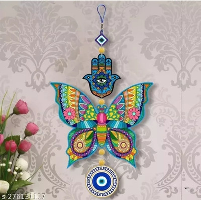 Khushansh Crafts Butterfly Evil Eye Hanging for House/Positive Vibes/ (multi)(Multi)
