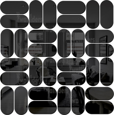 wall1ders 60 cm Pillshape30Black_WFLP Self Adhesive Sticker(Pack of 30)