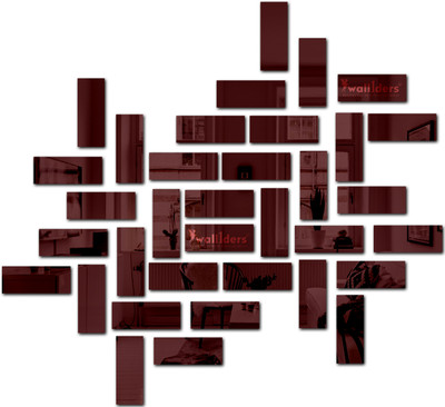 wall1ders 85 cm Rectangle50Brown_WFLP Self Adhesive Sticker(Pack of 50)