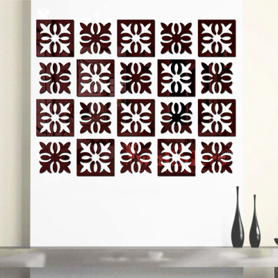 wall1ders 76 cm AttractivepatternBrown20_WFLP Self Adhesive Sticker(Pack of 20)