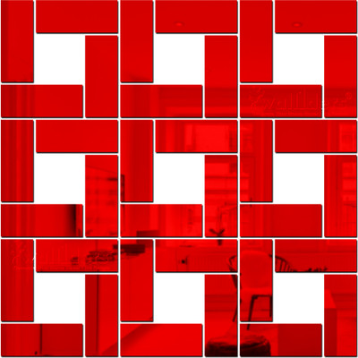 wall1ders 75 cm Rectangle40Red_WFLP Self Adhesive Sticker(Pack of 40)