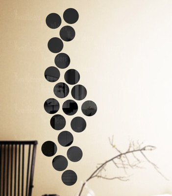 wall1ders 50 cm Circle20Black_WFLP Self Adhesive Sticker(Pack of 20)