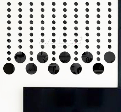 wall1ders 120 cm 10circle100dotsBlack_WFLP Self Adhesive Sticker(Pack of 110)