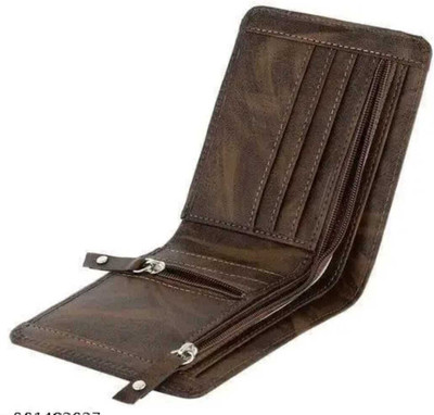 shippy Men Casual Brown Artificial Leather Wallet(5 Card Slots)