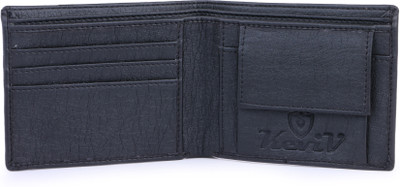 Keviv Men Black Artificial Leather Wallet(3 Card Slots)