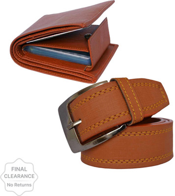SunShopping Men Formal, Casual, Evening/Party, Trendy Tan Artificial Leather Wallet(10 Card Slots, Pack of 2)