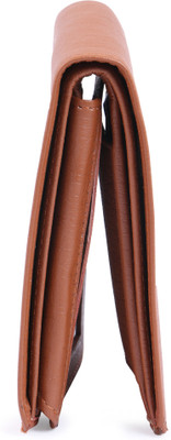 VSR Men Tan Artificial Leather Wallet(10 Card Slots)