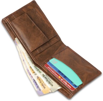 HouseOfCommon Boys Casual Tan Artificial Leather Wallet(7 Card Slots)