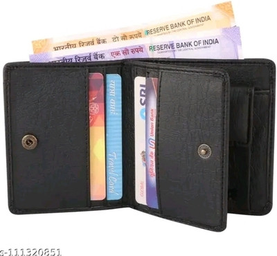 TPM Men Black Artificial Leather Wallet(4 Card Slots)