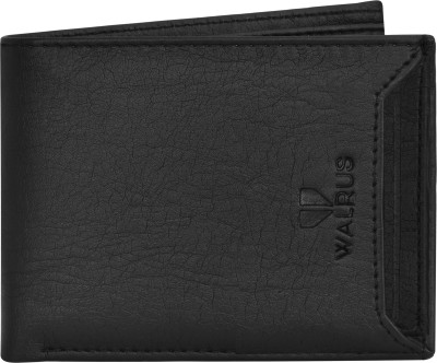 Walrus Men Casual Black Artificial Leather Wallet(4 Card Slots)