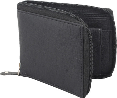 Geelark Men Black Artificial Leather Wallet(5 Card Slots)