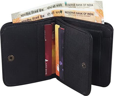 TPM Men Black Artificial Leather Wallet(4 Card Slots)