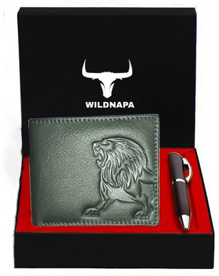 WILD NAPA Men Green Genuine Leather Wallet(6 Card Slots)
