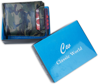 Classic World Men Evening/Party Multicolor Artificial Leather Wallet(5 Card Slots)