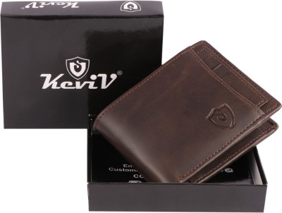 Keviv Men Casual, Formal, Travel Brown Genuine Leather Wallet(10 Card Slots)