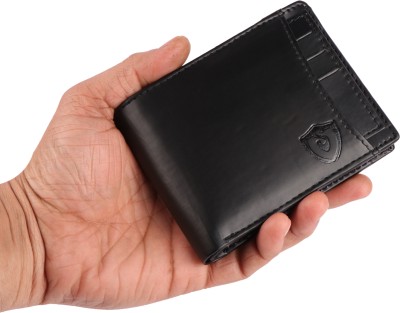 Keviv Men Casual, Formal, Travel Black Genuine Leather Wallet(10 Card Slots)