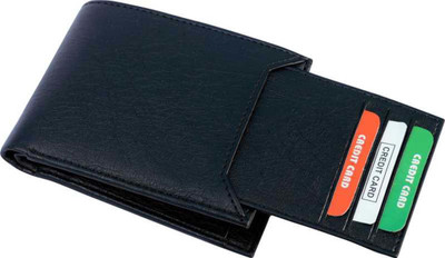 HouseOfCommon Men Black Artificial Leather Wallet(7 Card Slots)