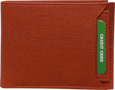 HRFSTAR Men Casual Tan Artificial Leather Wallet(8 Card Slots)