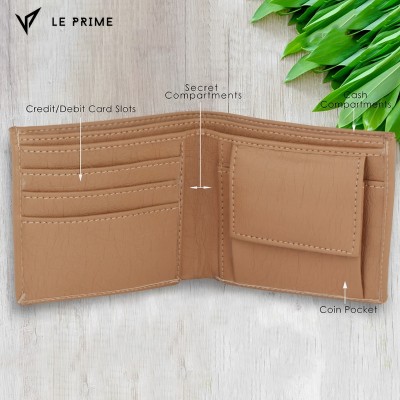 HouseOfCommon Men Casual, Trendy, Evening/Party Beige Artificial Leather Wallet(6 Card Slots)