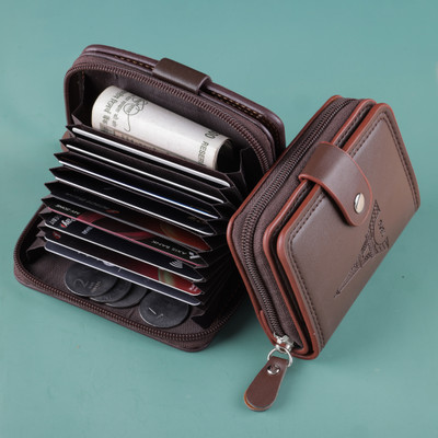 watchstar Men & Women Casual, Formal, Trendy Brown Genuine Leather Card Holder(9 Card Slots)