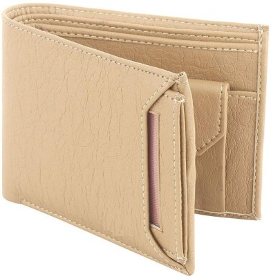 HouseOfCommon Men Casual Beige Artificial Leather Wallet(8 Card Slots)