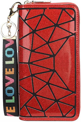 QBLYN Women Red Artificial Leather Wallet(4 Card Slots)
