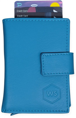 WALLETSTREET Men & Women Travel, Trendy, Formal Blue Genuine Leather Card Holder(10 Card Slots)