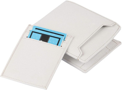 Delcy Men Travel White Artificial Leather Wallet(7 Card Slots)