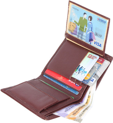 WALLETIN Men Casual Brown Artificial Leather Wallet(8 Card Slots)