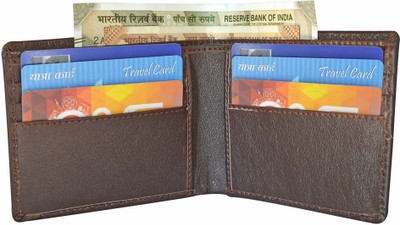 SunShopping Men Brown Artificial Leather Wallet(6 Card Slots)