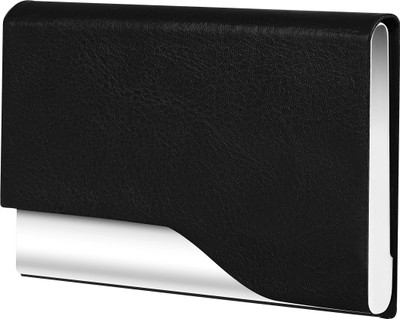 WEVYAG Men & Women Casual Black Artificial Leather Card Holder(10 Card Slots)