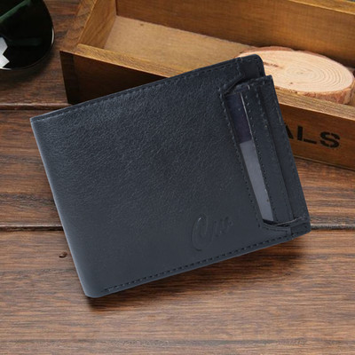 Classic World Men Trendy Black Artificial Leather Wallet(5 Card Slots)