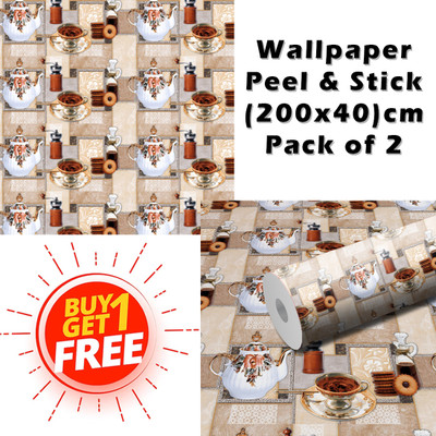 Decor1ders Floral & Botanical Multicolor Wallpaper(200 cm x 40 cm, Pack of 2)