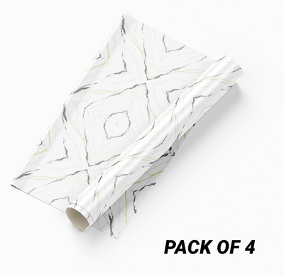 Guru Production Vinyl Decorative White Wallpaper(L x W: 200 cm x 60 cm, Pack of 4)