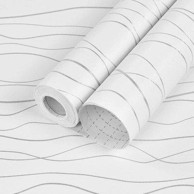 NOOREV ART Abstract White Wallpaper(124 cm x 40 cm)