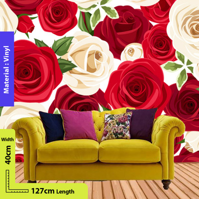 HD PRINT HOUSE Floral & Botanical Wallpaper(127 cm X 40 cm)