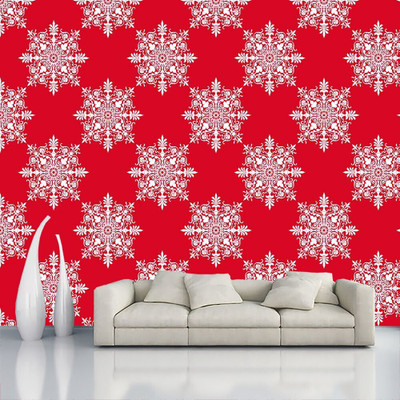 Walldaddyy Vinyl Abstract Red, White Wallpaper(L x W: 127 cm x 38 cm)