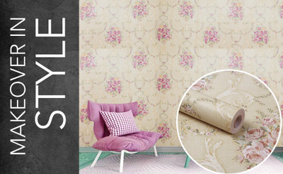 RedBloom Abstract Multicolor Wallpaper(250 cm x 45 cm)