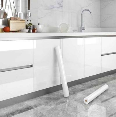 FEELPZONE Vinyl, Embossed Abstract White Wallpaper(L x W: 232 cm x 30 cm)