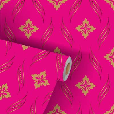 We Kreate Vinyl Decorative Pink Wallpaper(L x W: 250 cm x 45 cm)
